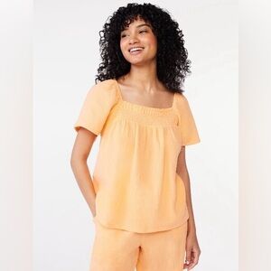 New Joyspun lightweight cotton gauzy Orange Blouse